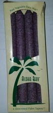 Aloha Bay Palm Wax Taper Candles (Purple)