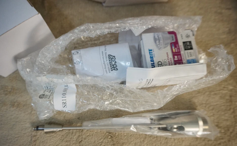 Holofote Besa Divi com haste 6" RSP-1858MN-06-SN cetim níquel 1X9Watt Mr16 - Imagem 2 de 4