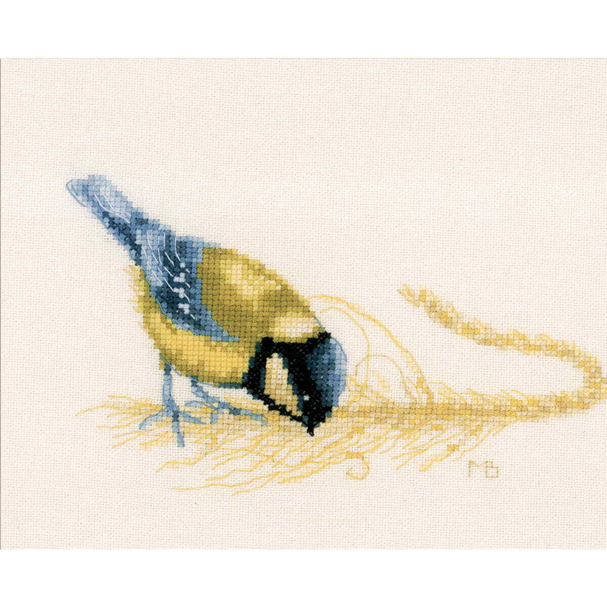 Lanarte counted cross stitch kit ""Tomtit Marjolein Bastin"", 22x15cm, DIY