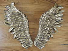 Wandflügel Engelsflügel Elfenflügel Gold Deko Flügel Federn Wandfigur Luxus Edel