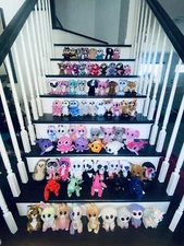 Lot Of 75 TY BEANIE BOOS Dog Cat Owl Huge Collection No Heart Tag Bundle #BBM1