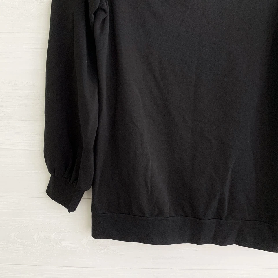 Moletom Sweaty Betty London - Preto gola capuz larga mangas reunidas, P - Imagem 2 de 4