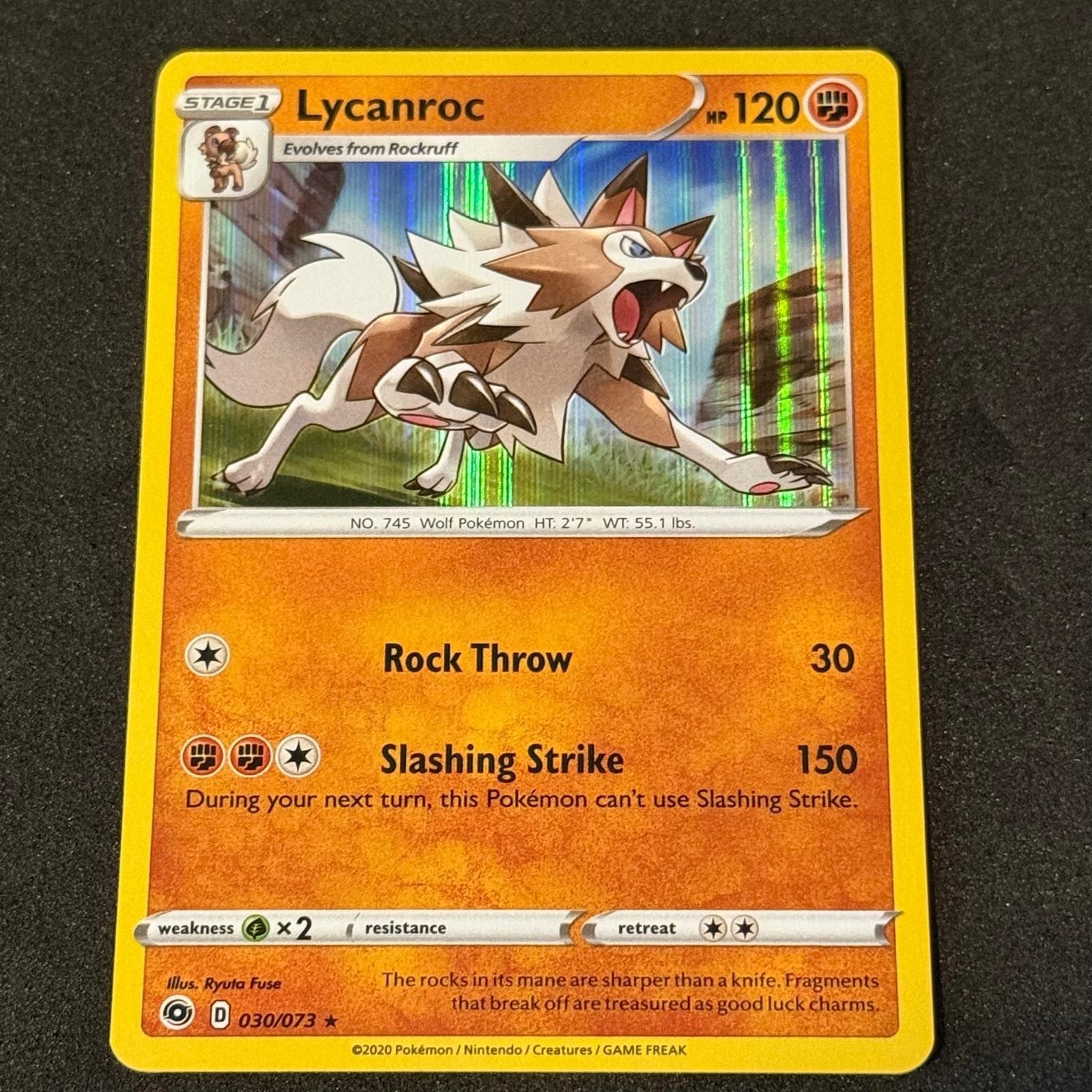 Lycanroc 030/073 Holo Rare Champion's Path Pokemon Near Mint