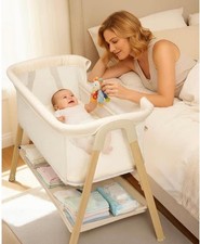 NEW Baby Bedside Bassinet Sleeper with Mattress and Basket