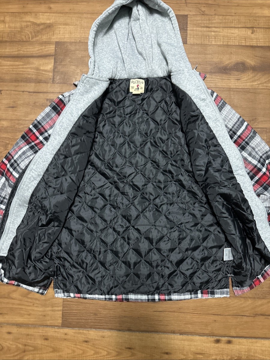 RedHead Men's Quilted Lined Hooded Flannel Shirt Jacket Shacket