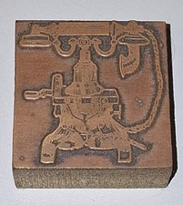 Uralter Druckstock Ericsson Skelett Telefon. Sehr alt und rar