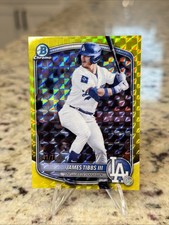 2025 Bowman Draft #BDC-74 James Tibbs III Chrome Yellow Geometric /75