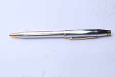 Vintage Cross Century II Ballpoint Pen Metal chrome body Gold trim Restore
