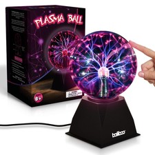 BALIBOO 6" Plasma Ball Light Touch Sound Sensitive Activated Lightning Gl...