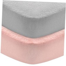 Flannel Crib Sheet 2 Pack, 100 Cotton Flannel, crib sheet Grey pink Flannel