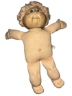 Vintage Cabbage Patch Kids Doll Blue Eyes Short Curly Blond Sand Hair No Clothes