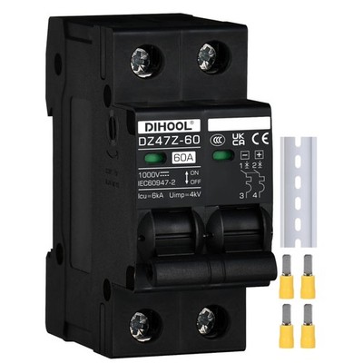 DC Trennschalter Solar 1000VDC Leistungsschalter 2Polig 60A Photovoltaik