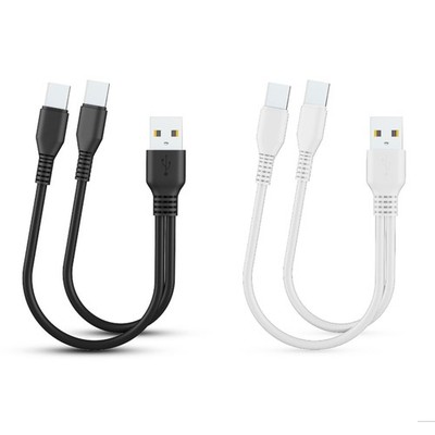 Mobile Phone Charging Cable Portable Charger Cord Wire For Two Type C Devices