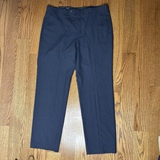 Chaps Mens Dress Pants Navy Plaid Size Fits Waist 38 Inseam 32