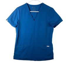 Figs Technical Collection Nurse Nursing Medical Dental Blue Scrub Shirt Top XS