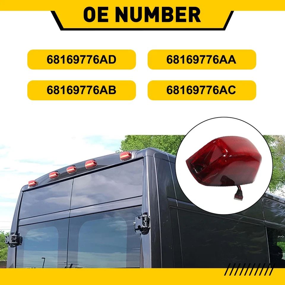 For 2014-2023 Dodge Ram 1500 2500 3500 Cab Roof Marker Light White & Red AUXITO - Image 2 of 4