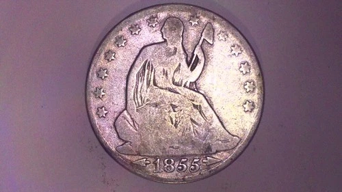 1855 O ARROWS SEATED LIBERTY HALF DOLLAR WELL CIRCULATED NICE ALBUM FILLER