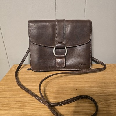 Vintage Fossil Brown Leather Crossbody Purse