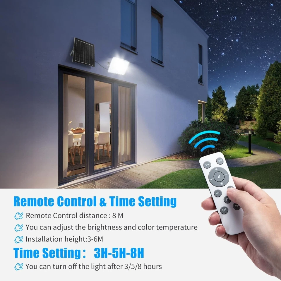 AIGOSTAR FARO SOLARE LED LUCE DIMMERABILE TELECOMANDO IP66 200WATT 16000mAH - Immagine 4 di 4