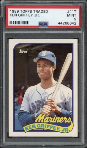 1989 Topps Traded Ken Griffey Jr. RC #41T PSA 9 MINT HOF Mariners Chipped Slab