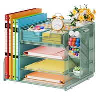 Schreibtisch Organizer Mit Aktenhalter,4Tier Briefablage AblagefäCher,Fachsch...
