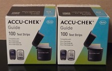 200 Accu-Chek Guide Test Strips 2 boxes of 100 Free Shipping Exp 8/27