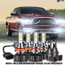 For Dodge Ram 1500 2500 3500 2013 2014 2015 Led Headlights Fog Light Bulbs Kit