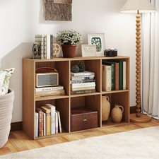 6-Cube Bookcase Modern 3-Tier Storage Organizer Horizontal Vertical Bookshelf