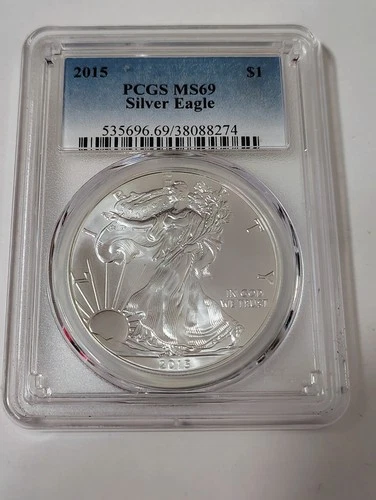 2015 $1 Silver Eagle PCGS MS69 1oz .999 Fine Silver