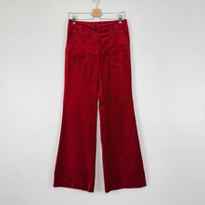 Maeve Anthropologie Naomi Velvet Wide Leg Pants Womens 2 Red Flare Y2K Holiday