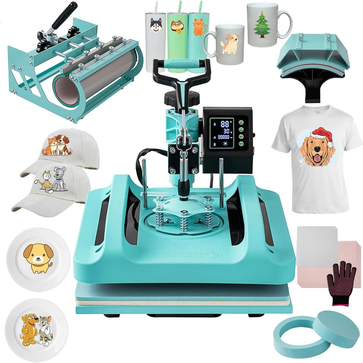 15x15 Inch 5-in-1 Digital Heat Press Machine Combo with 30OZ - TikTok