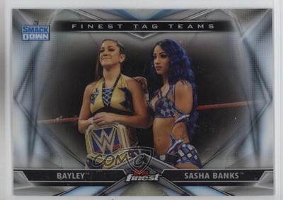 2020 Topps Finest WWE Finest Tag Teams Sasha Banks Bayley #TT-7 Patch Tag 1e1j