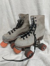 Riedell Suede Tan Rental Roller Skates Size 1 Chicago Plates