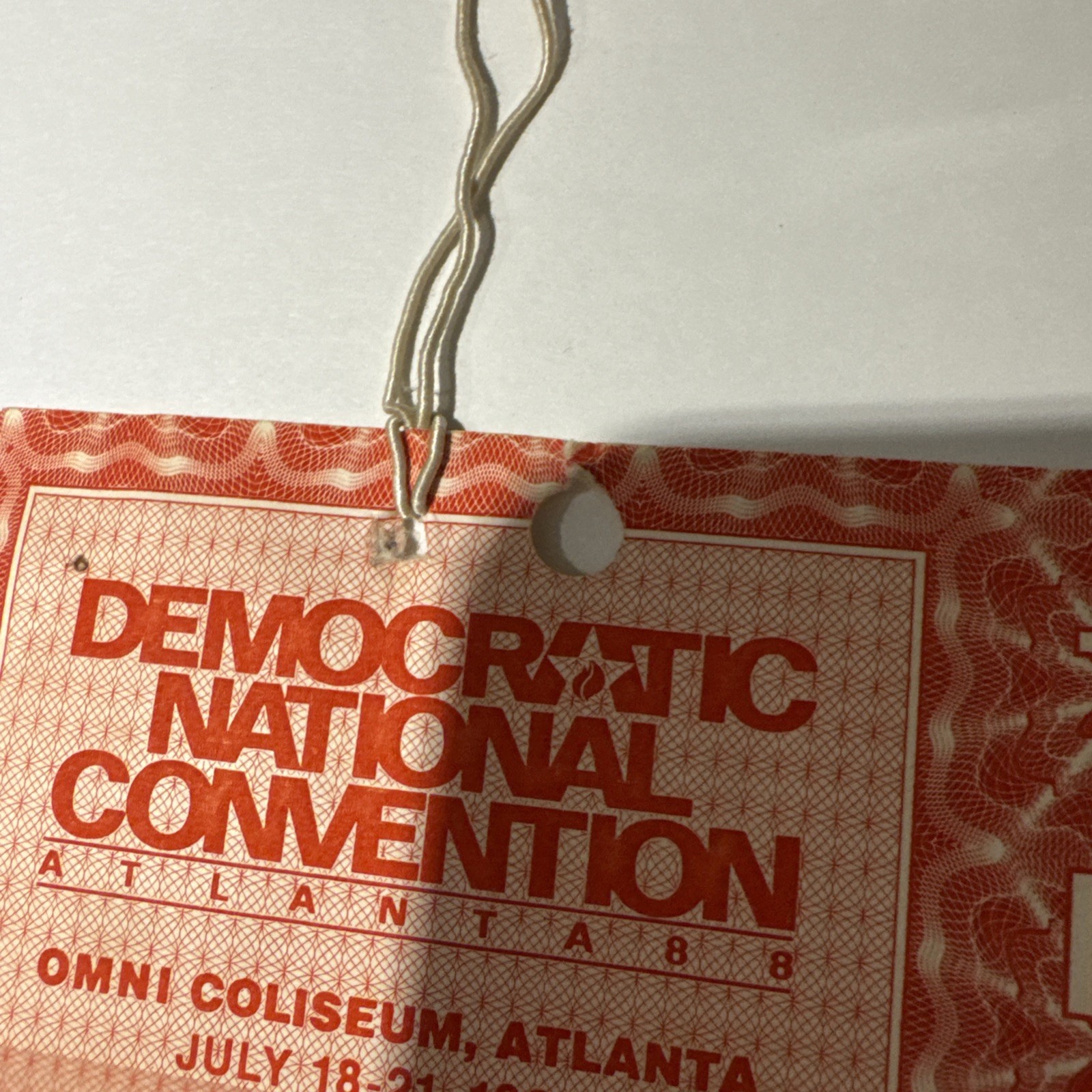 1988 Democratic National Convention Delegate Credential Badge –Atlanta–Original