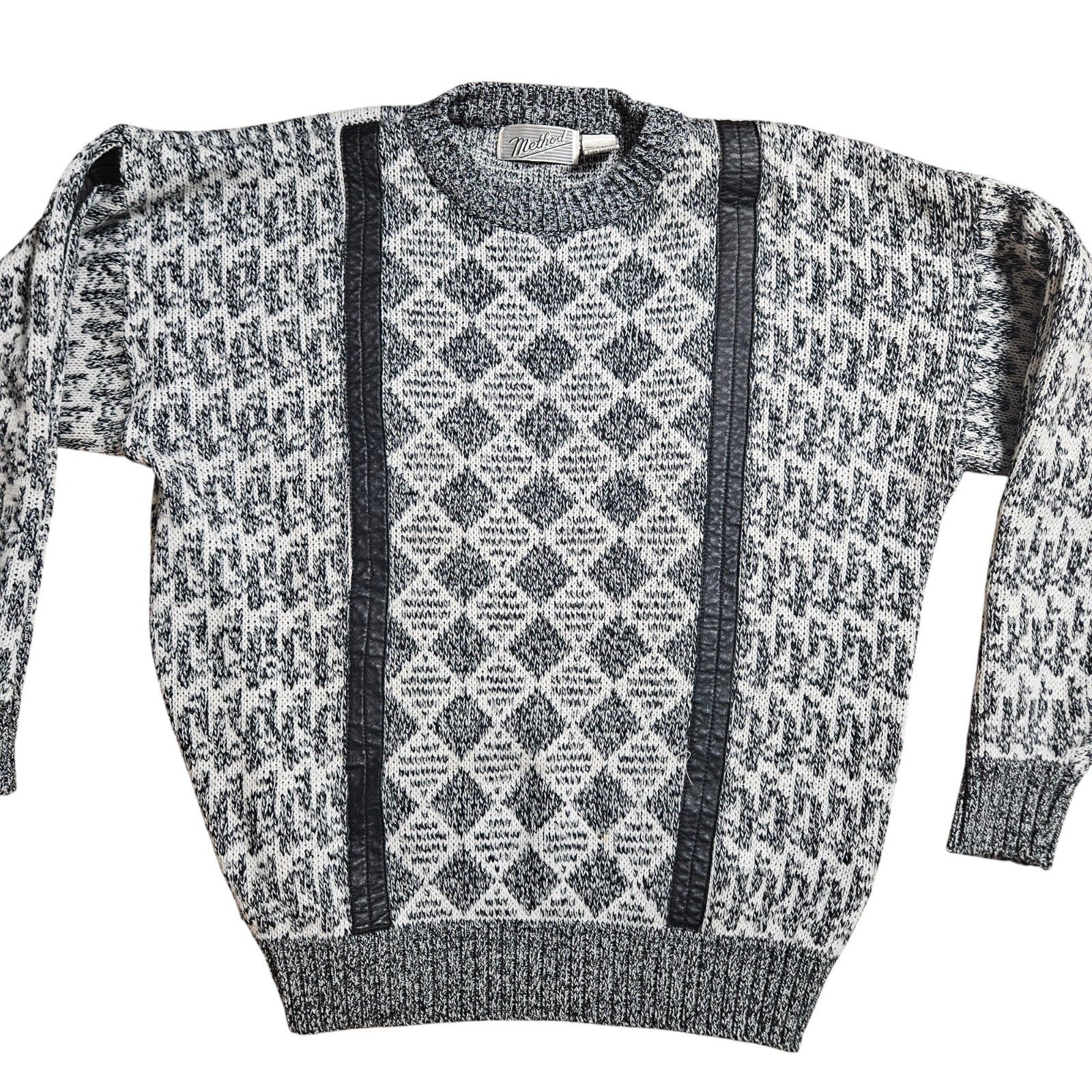 Vintage Method Geometric Diamond Pattern Pullover… - image 5