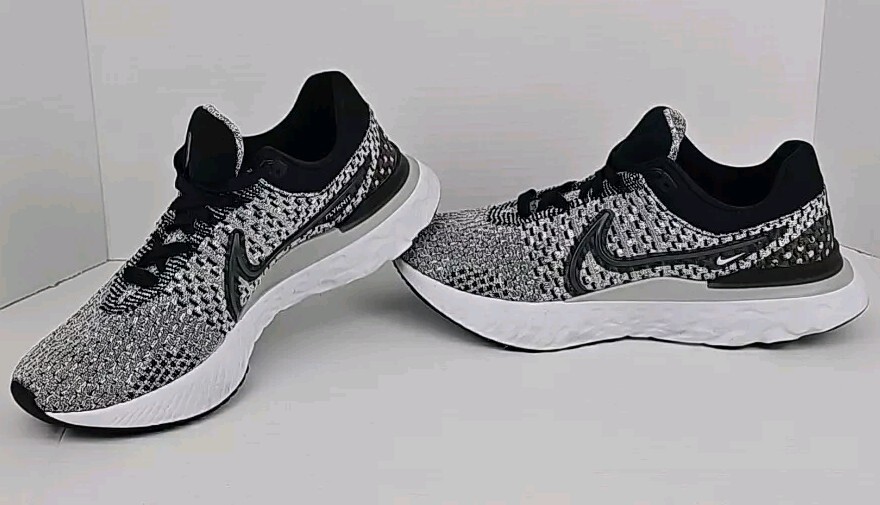 Nike React Infinity Run FK 3 Womens Running Shoes Black Dark Smoke Grey Size 10