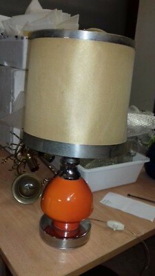 Lampe à suspension Peill and Putzler des années 1970 en verre orange et