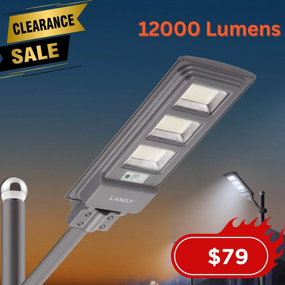 LANGY 60W 90W 120W 200W Solar LED Street Light Outdoor,Solar Parking lots light - Image 2 of 4