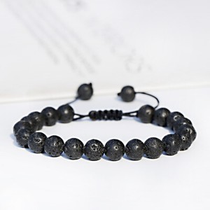 Authentic Men Bracelet 24kt Gold Plated Crown Micro Pave Zircon Matt Lava Macrame Bracelet