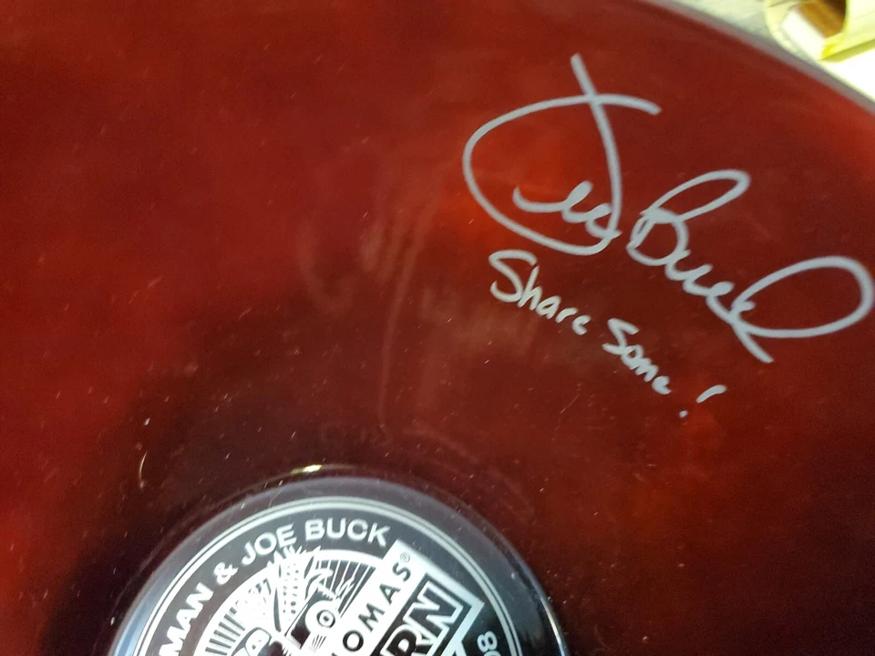 Cuenco palomitas de vidrio vintage Dale and Thomas edición limitada firmado Aikman & Buck con bolsa Foto 4 de 4