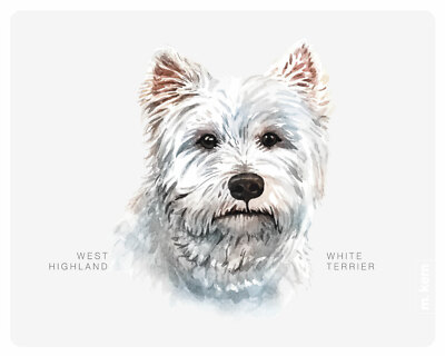 Mousepad West Highland White Terrier 24x19 Hund Haustier Mauspad Unterlage