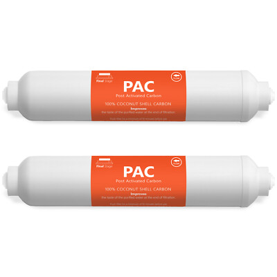 Post Activated Carbon Water Filter Replacement   inline 5 Micron    PAC 2 Pack
