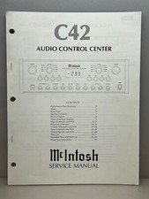 McIntosh C42 Original Service Manual for Audio Control Center Free Shipping