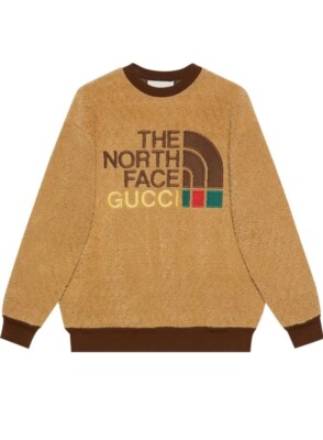 GUCCI Brown North Face X GUCCI Crewneck Teddy Sweatshirt GUCCI Brown North Face X GUCCI Crewneck Teddy Sweatshirt
