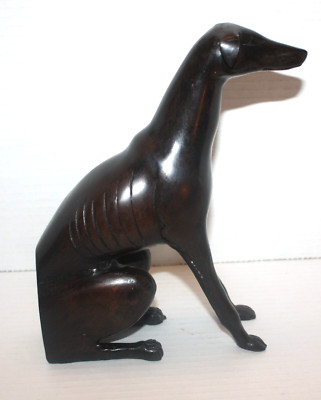 MCM Bronze Greyhound Whippet Dog Figure Statue Bookend 8 1/2 