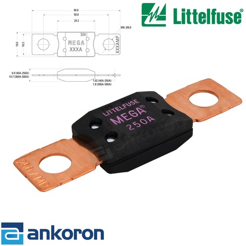 FUSIBLE MÉGA 32V 250A