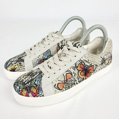 Johnny Was Dreamer Sneakers Women s 6.5 Shoes Multicolor Butterfly Snake Skin