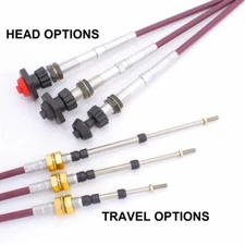 Vernier Throttle Cable, 1/4-28 Threaded Rod, Bulkhead Hub (choose head & travel