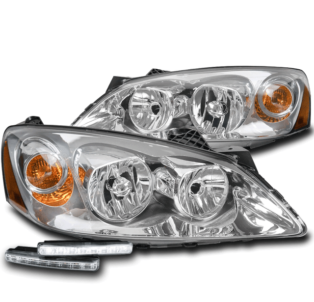 FOR 20052010 PONTIAC G6 GT CHROME REPLACEMENT HEADLIGHTS LAMP W/BUMPER LED DRL eBay