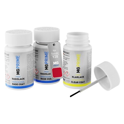 Autolack Lackstift Set für Suzuki Y28 Antares Red Grund Basis Klarlack je 50ml